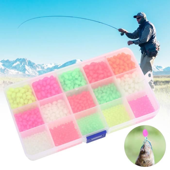 Culnflun Lot de 50 leurres de pêche hochets en plastique avec boules en Culnflun Lot de 50 leurres de pêche hochets en plastique avec boules en
