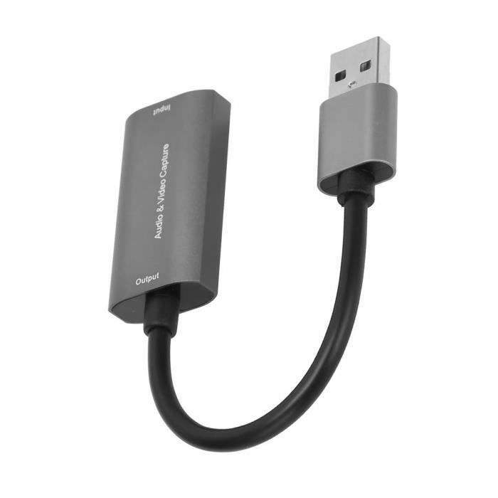 ARAMOX Adaptateur compatible HDMI vers USB Mini carte d'acquisition audio vidéo 4K 1080P Interface multimédia HD vers adaptateur