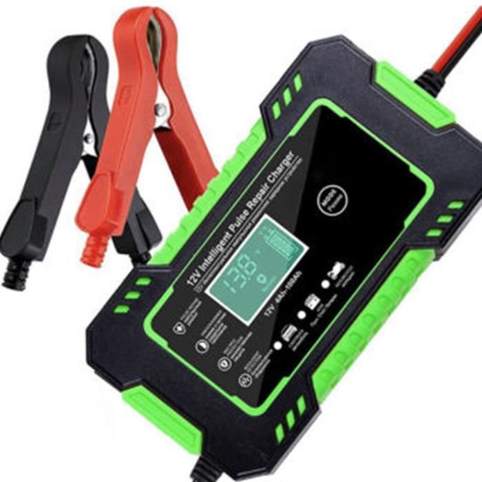 Vert - Chargeur De Batterie Portable Pour Voiture Et Moto, 12v, Booster Automatique, Intelligent, Affichage L