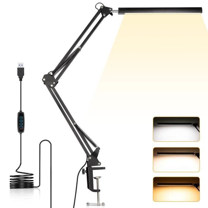 Svaghed Klage oversøisk Lampe de Bureau LED avec Pince, Réglable Lampe Architecte Bureau 3 Modes  Couleur 10 Niveaux Luminosité pour Lecture Travail Etude - Cdiscount Maison