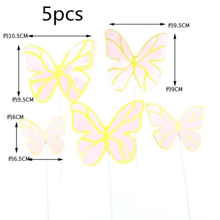 Decoration De Fete Decoration De Gateau Anniversaire Papillon Geometrique Couleur Rose Or Decoration De Gateau Pour Type 6 Cdiscount Maison