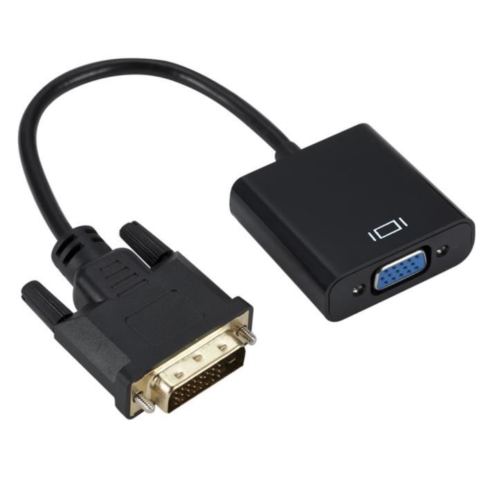 Adaptateur audio-vidéo,adaptateur 1080P DVI vers VGA, DVI-D mâle vers VGA  femelle, convertisseur de câble 24 + 1 25 - DVI to VGA - Cdiscount  Informatique