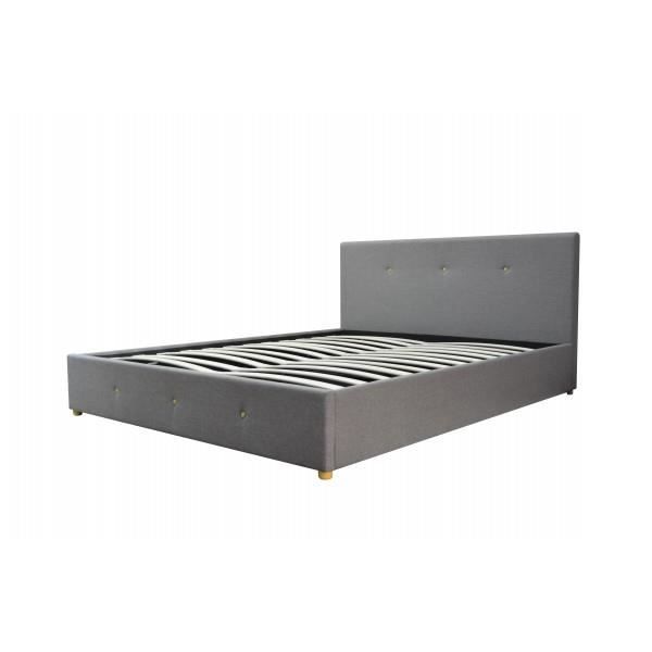Lit Coffre Philadelphie Gris Clair 140 X 190 Cm Achat Vente