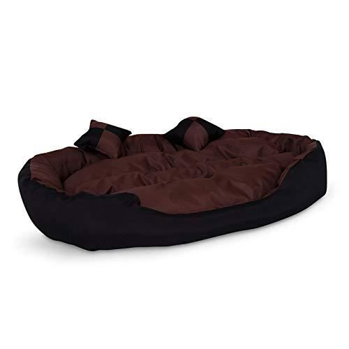 Comparer les prix de dibea Lit-Coussin-Canapé Lavable avec Coussin Réversible pour Chien Marron-Noir 85 x 70 x 20 cm DB00211