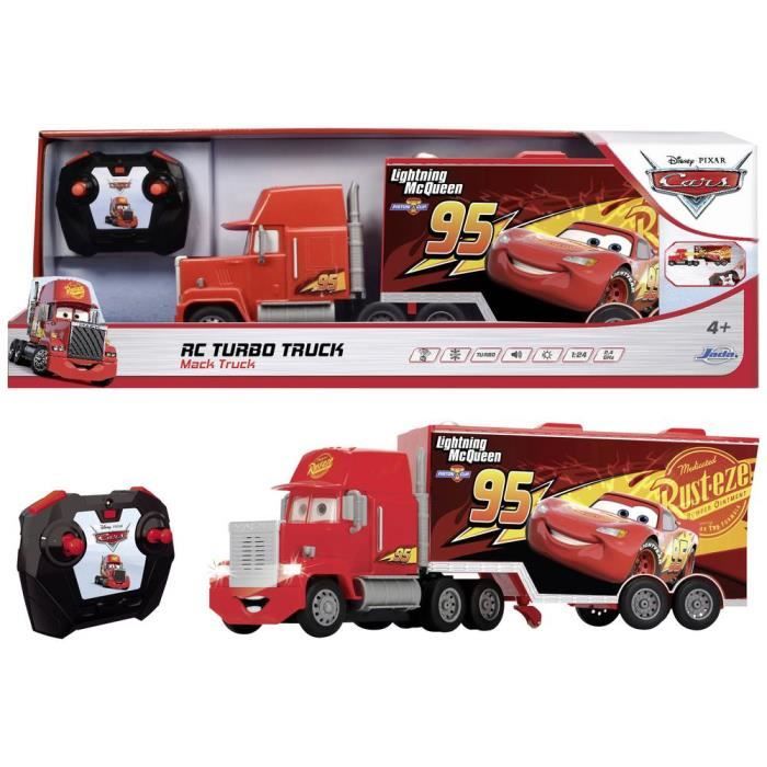 véhicule rc - dickie toys - cars turbo mack truck - rouge - débutant électrique - 1:24
