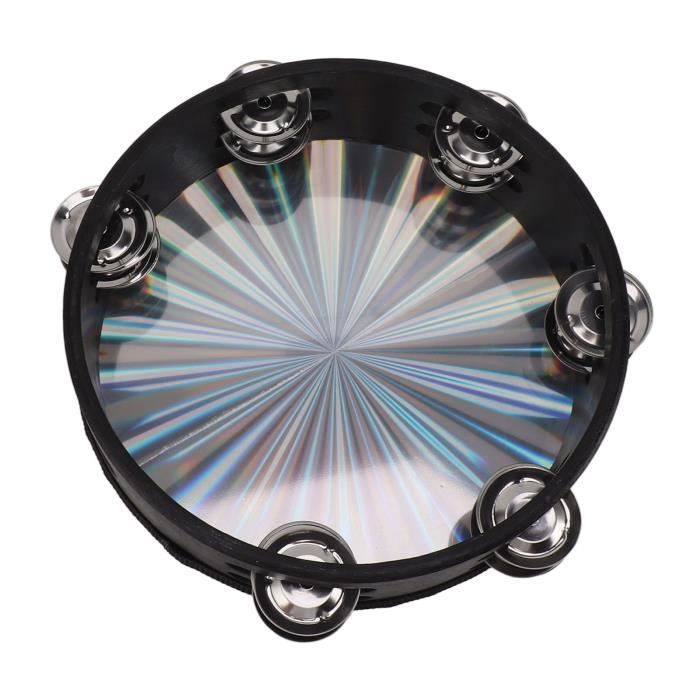Dioche tambour à percussion à main Tambourin Double rangée Jingles