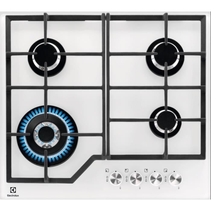 Electrolux Plaque De Cuisson Gaz 59cm 4 Feux 8900w Blanc