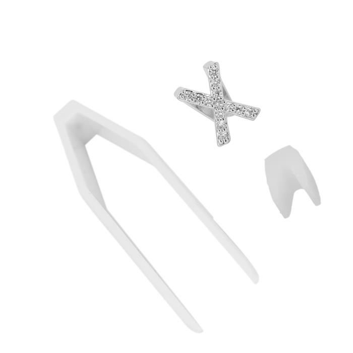 Fdit orthèse de dents en métal Plaqué Anglais Lettre X Dents Brace