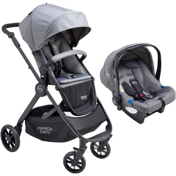 FORMULA BABY Duo Travel Star Poussette + Siège auto - Groupe 0+ (0-15kg) coloris charbon