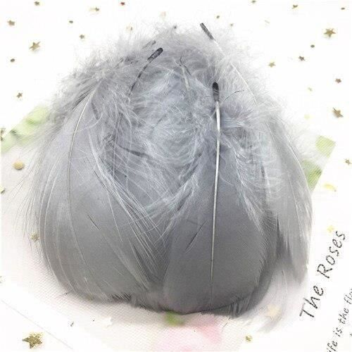 Lot De 120 Plumes D'oie Naturelles Grises 15-20 Cm (6-8 Pouces) - Pour Artisanat, Déco, Costumes