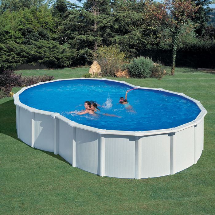 Piscine Hors Sol acier 'Huit 4870' L530*l340*h120 - GRE - Rectangulaire - Piscine hors sol - Bleu - Acier