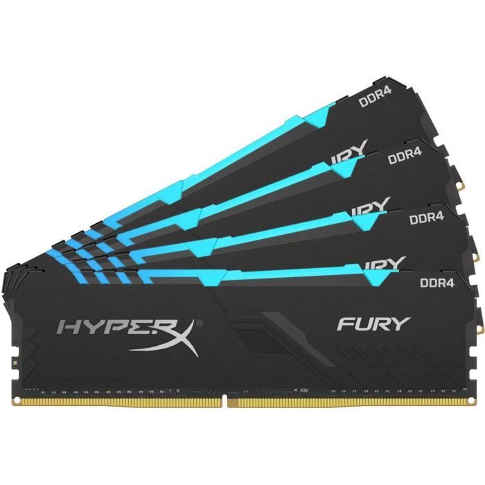 Top achat Memoire PC HYPERX - Mémoire PC RAM - FURY DDR4 RGB - 32 Go (4X8 Go) - 2666MHz - CAS 16 (HX426C16FB3AK4/32) pas cher Top achat Memoire PC HYPERX - Mémoire PC RAM - FURY DDR4 RGB - 32 Go (4X8 Go) - 2666MHz - CAS 16 (HX426C16FB3AK4/32) pas cher