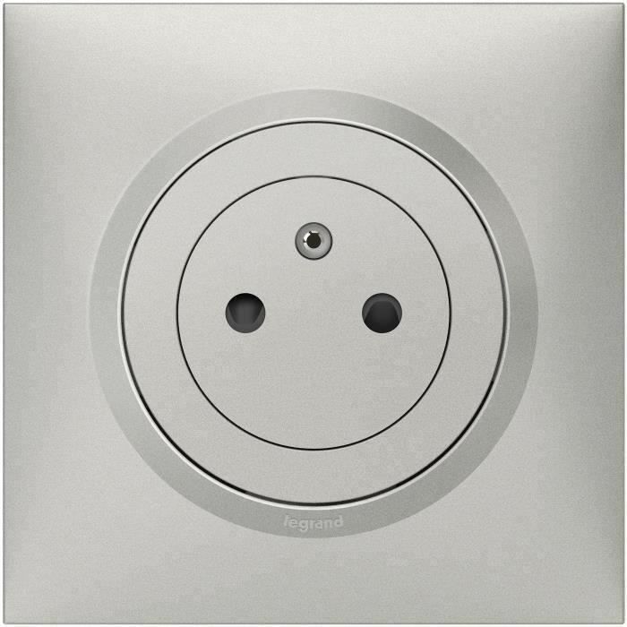 LEGRAND - Prise 2 p+t surface alu complet Dooxie
