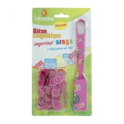 Jeu Loto Jeton Loto Kit Loto Bingo 3 En 1 - Trousse + Bâton Magnétique Violet + 100 Pions Aimantés Trousse Loto