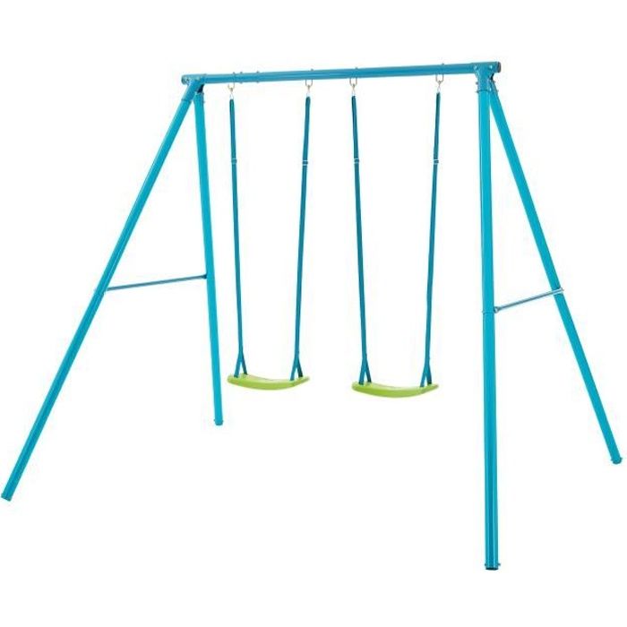 PORTIQUE METAL POUR ENFANTS TP ACIER INCLUS AVEC DOUBLE AGRES BALANCOIRES TP RAPIDE dim L255 x 