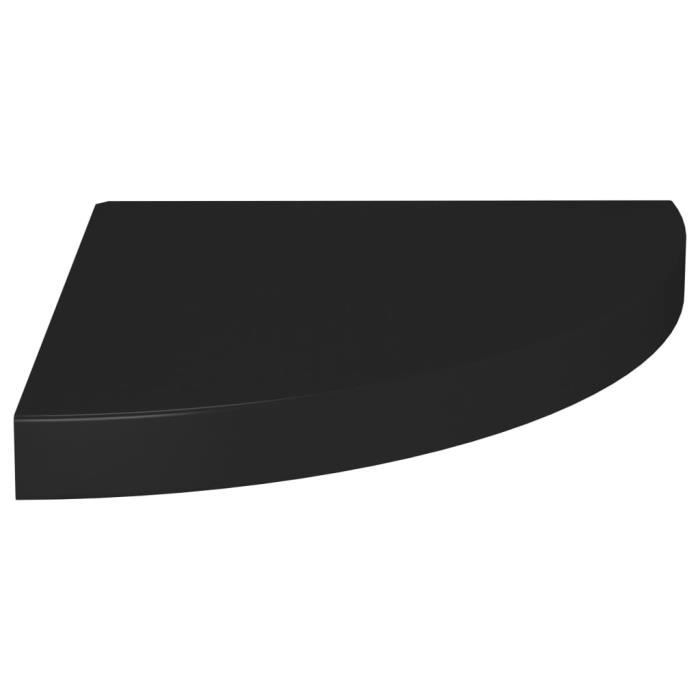 étagère d'angle flottante noir mdf mothinessto ly4715 - contemporain - design - 35x35x3,8 cm
