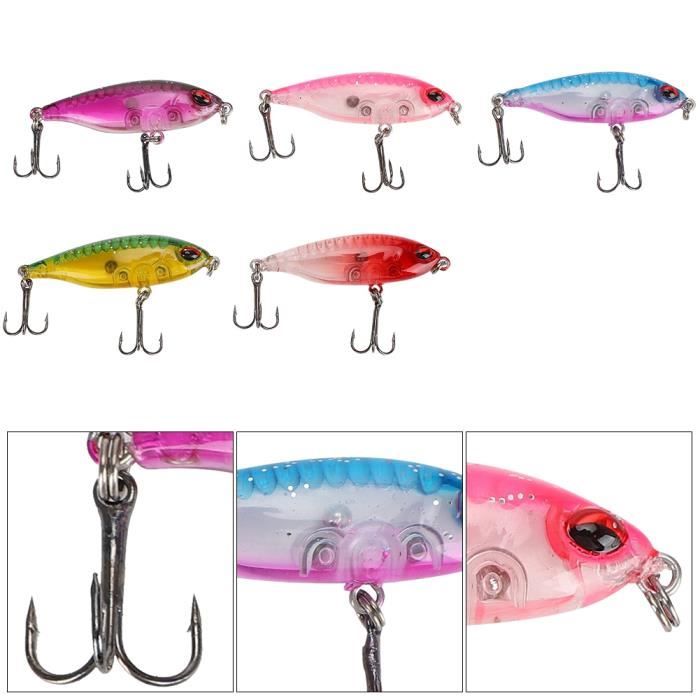Lot De 10 Leurres De Pêche 5,8 Cm/5,4 G - Appât Manivelle Méné Pour Bar, Perche, Truite, Etc.