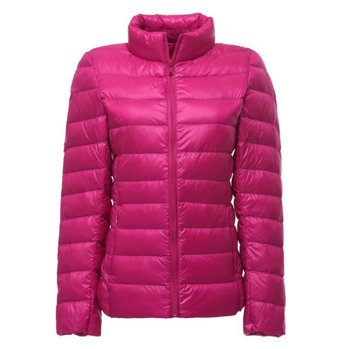 YOUYCAI Doudoune L g re Femme Col montant Duvet de Canard Rose