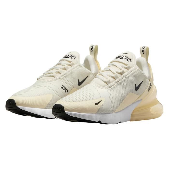 Baskets Nike Air Max 270 Femmes Creme jaune noir Cdiscount
