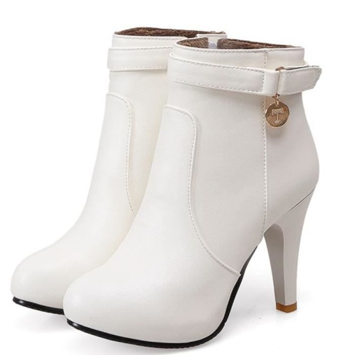 Bottillons blancs femme Clearance