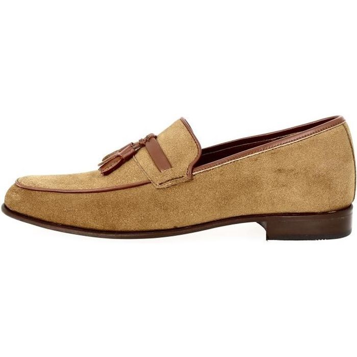 Mocassin Homme Cuir Cognac Daim Qualit et Confort Richelieu