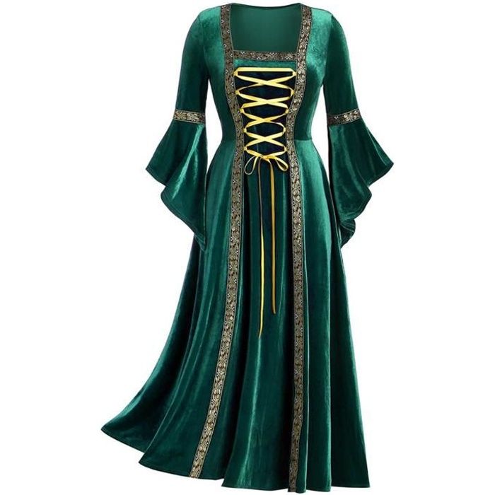 inhzoy femme robes médiévale renaissance halloween longue robe gothique mariage cérémonie parti costume carnaval victorien s-xxl