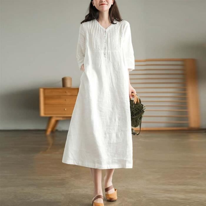 Robe mi longue lin on sale