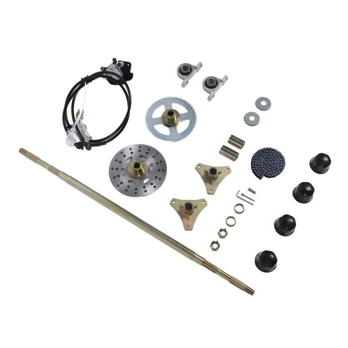 Ensemble Complet Essieu De Kart 1m D'axe De Roue Arrière Jante Pneu Kit