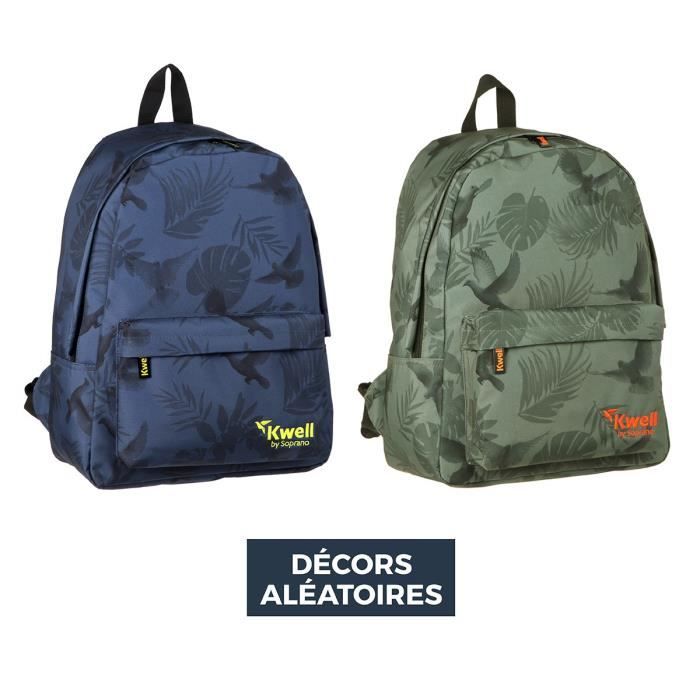 KWELL Sac Dos 1 Compartiment Coll ge 43 cm Bleu marine