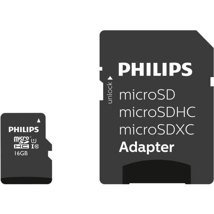Carte microSDHC - PHILIPS - FM32MP45B/00 - 32 Go - Class 10 - Jusquà 80 Mo/s