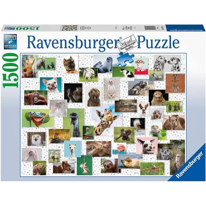 Puzzle Ravensburger Funny Animals Collage d'animaux drôle 1500 pièces pour adulte