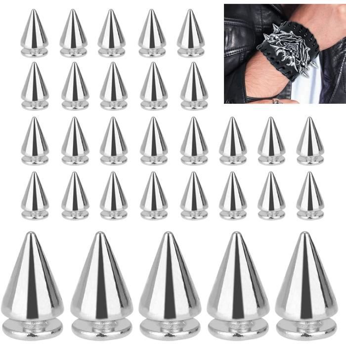 GIRAFEDA 120 Pcs Rivet Cône Rivets Cuir Anticorrosion Rivet Deco Rivet ...