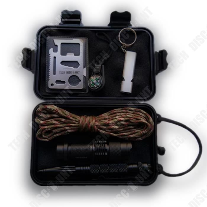 Meilleurs prix pour Ensemble doutils multifonctions - TD® - Boîte de survie - Lampe de poche - Stylo brise-vitre - Sifflet