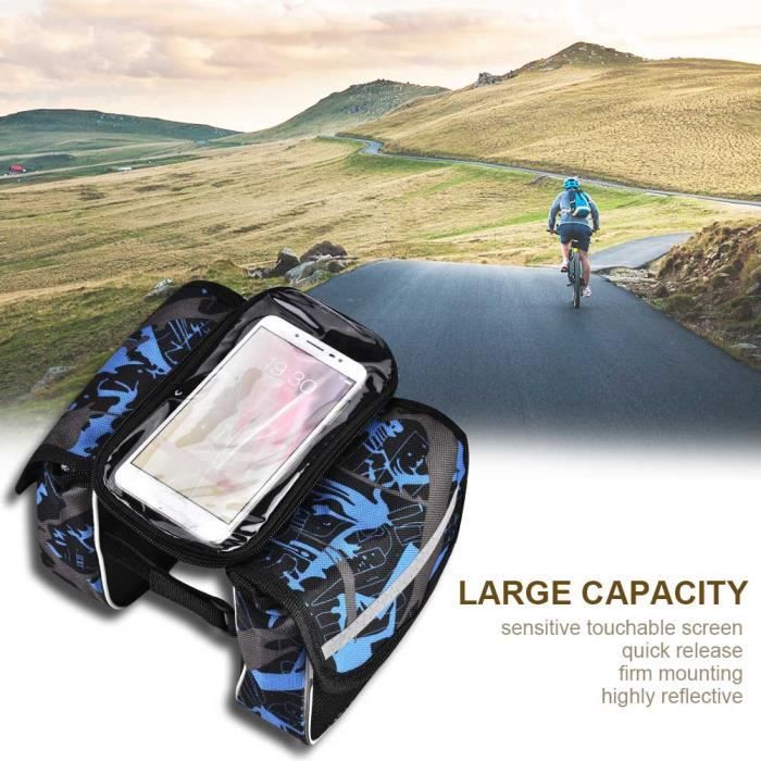 Sac De Vélo De Tube Avant étanche - Avec écran Tactile Pour Téléphone - VELO Noir