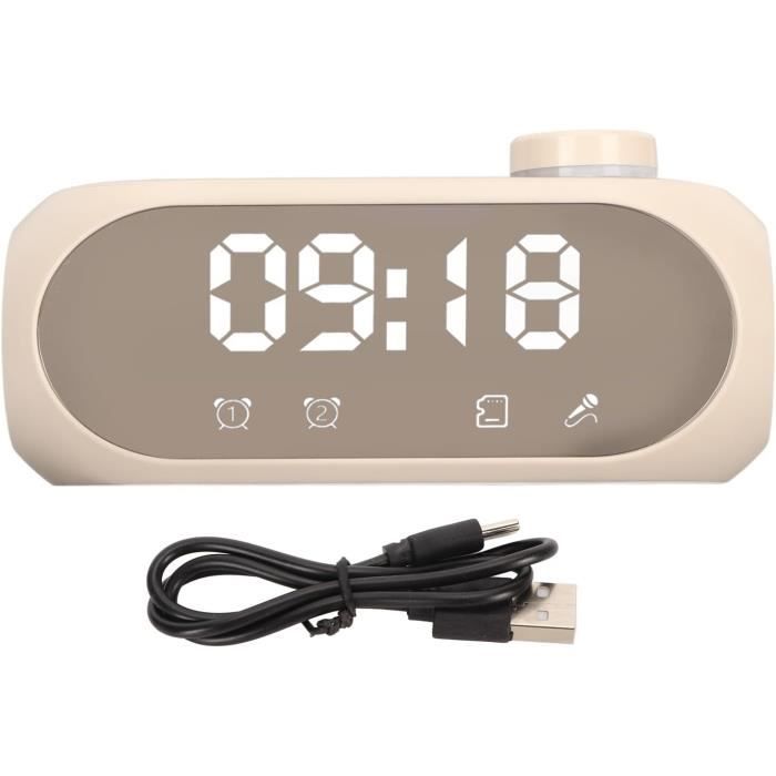 Ggnaxivs Réveil Bluetooth Avec Chargeur Sans Fil - Radio FM, Veilleuse, Batterie 2500mAh - Haut-parleur Stéréo Pour Chambre