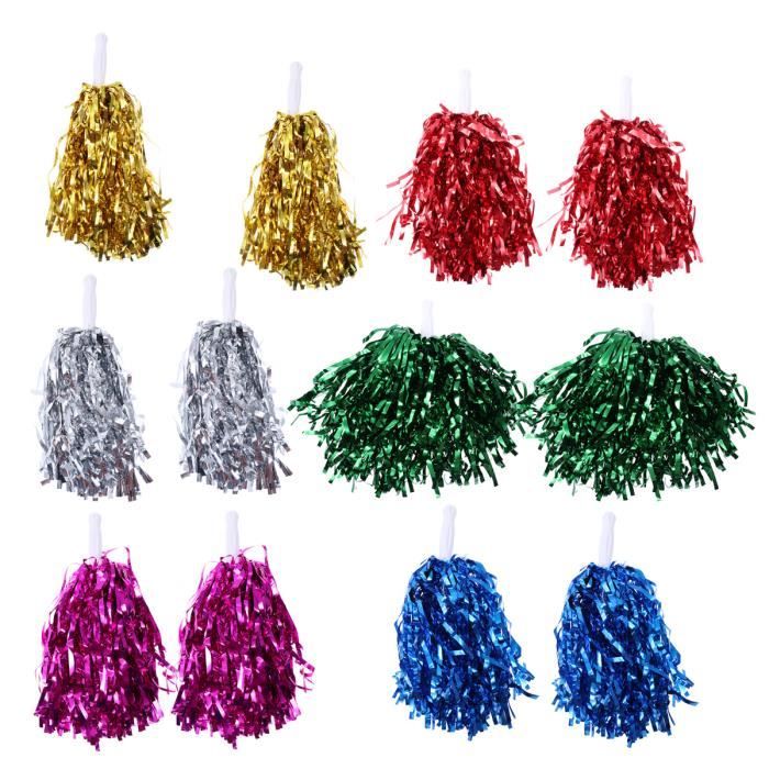 12 pcs Cheer Poms Cheerleading Cheering Squad Kit Fun for School