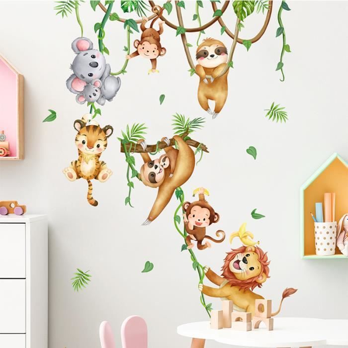 1pc Sticker mural adhésif Sticker Autocollant Concert d'animaux heureux -  Décoration murale pour chambre enfants