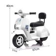 Scooter électrique pour enfant Vespa Classique PX150 Mini Blanc - ATAA CARS - Batterie 6v 4.5ah - 2 roues-1