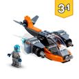LEGO® Creator 3-en-1 31111 Le Cyber Drone, Jouet de Construction, Figurine de Robot et Moto-1