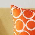 Lot de 6 Housse de Coussin Gémétrique - 30x50cm Orange Brillant en Toile - décor Salon Chambre - Topfinel-1