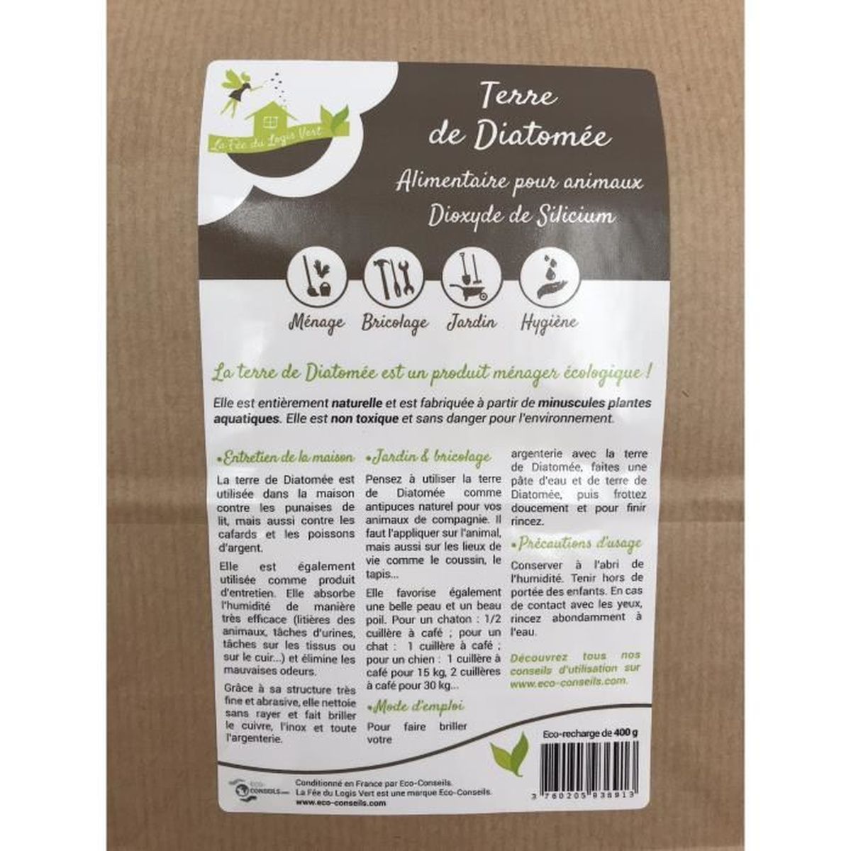 Eco Conseils Terre De Diatomee Alimentaire 1kg Protecteur Et Insecticide Alimentaire Biologique Emballage 100 Ecologique Achat Vente Repulsif Nuisibles Maison Eco Conseils Terre De Di Cdiscount