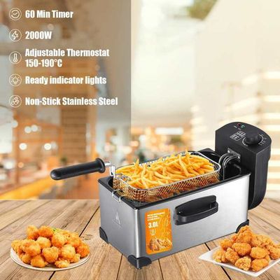 Friteuse de table électrique 3 litres buffalo en inox