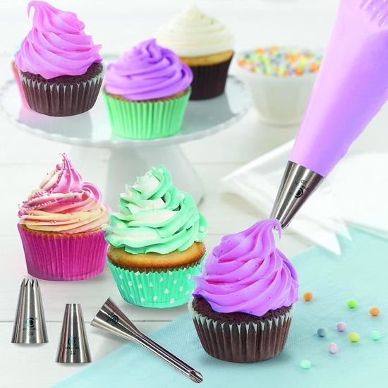Poches à douille réutilisables en silicone pour décoration de cupcakes -  Taille L - Qualité supérieure[103] - Cdiscount Maison