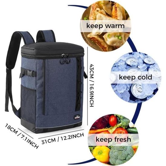 Sac Isotherme Beautyshow 20L - Parfait Pour Pique-nique, Bureau Et Livraison De Repas