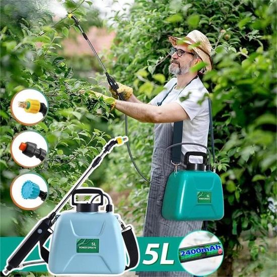 Pulvérisateur Électrique Kevsuvqin 5L - 2400mAh, 3 Buses Réglables, Lance Télescopique Pour Jardin