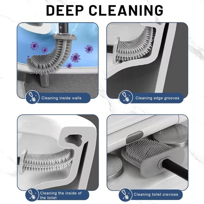 Ensemble De 2 Pièces Cleaning Brush Goupillon Nettoyage Balais WC Toilet Brush Balayette WC