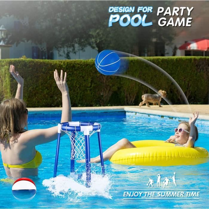 Piscine Gonflable Avec Panier De Basket - Jeu D'Eau Pour Enfants - Inclut Balles Et Pompe