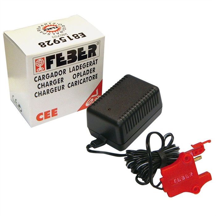 FEBER – Chargeur de Batterie pour véhicules électriques Jouets FEBER, 6V, 1 AH, Compatible avec Les Voitures, Motos, quads et trimotos, FAMOSA ( 800003112