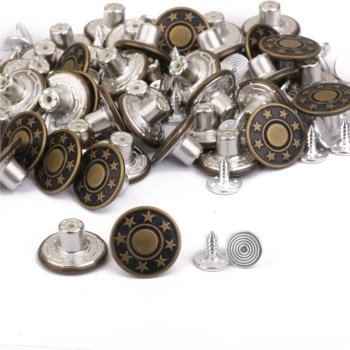 Lot De 17 Boutons Style Métal 1 à 1,5 Cm - Pour Chemises Et Chemisiers, Occasion