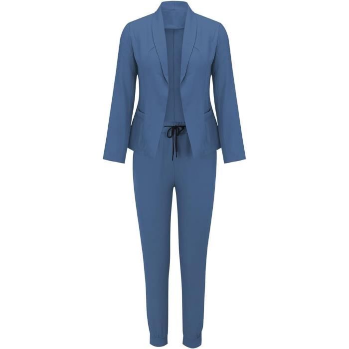 2024 Tailleur Femme Ensemble Pantalon Pièces Couleur Unie Slim